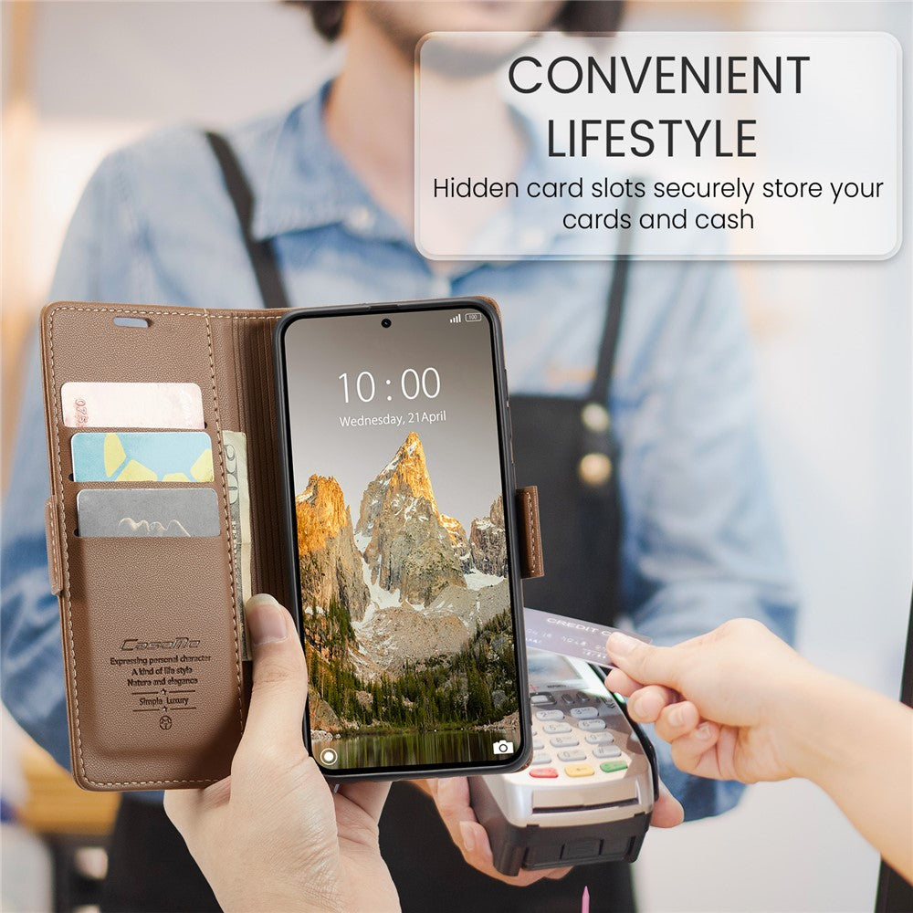 CASEME For Xiaomi 14T Leather Case  023 RFID Blocking 3 Card Slot Mobile Cover