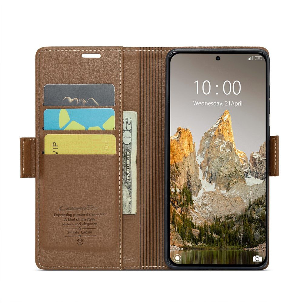CASEME For Xiaomi 14T Leather Case  023 RFID Blocking 3 Card Slot Mobile Cover