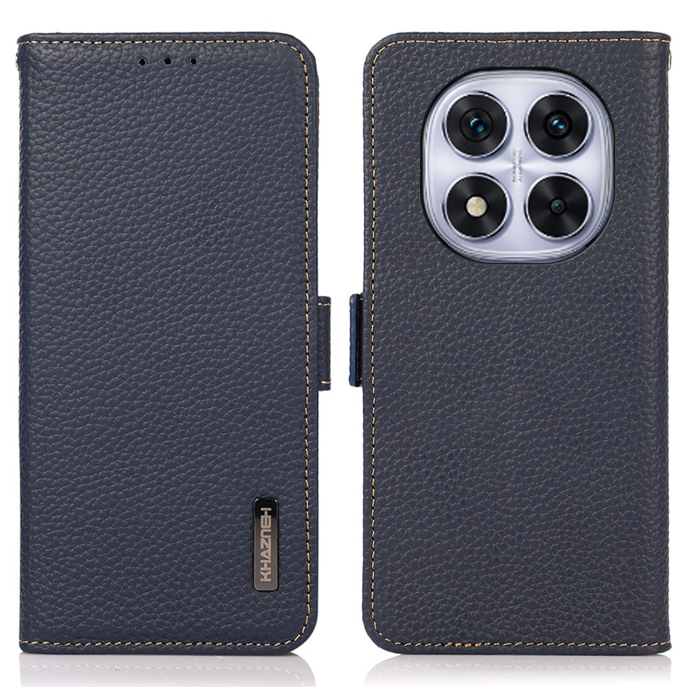 KHAZNEH For Xiaomi Redmi Note 14 Pro 4G Phone Case Genuine Cow Leather Cover RFID Blocking