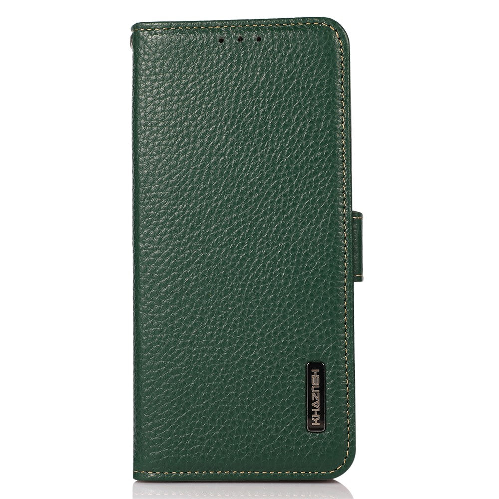 KHAZNEH For Xiaomi Redmi Note 14 Pro 4G Phone Case Genuine Cow Leather Cover RFID Blocking