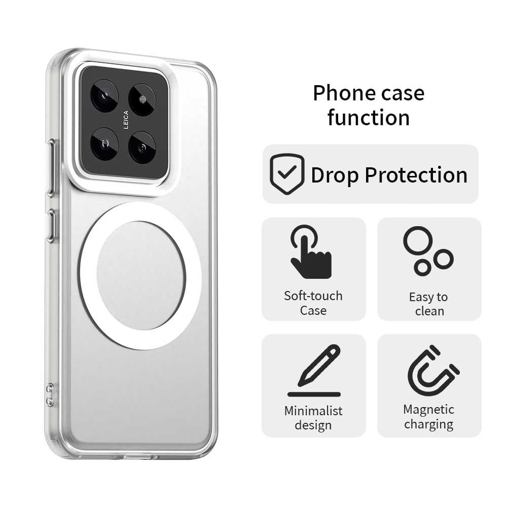 For Xiaomi 14 Pro Magnetic Case PC+TPU+PET Anti-Drop Phone Cover