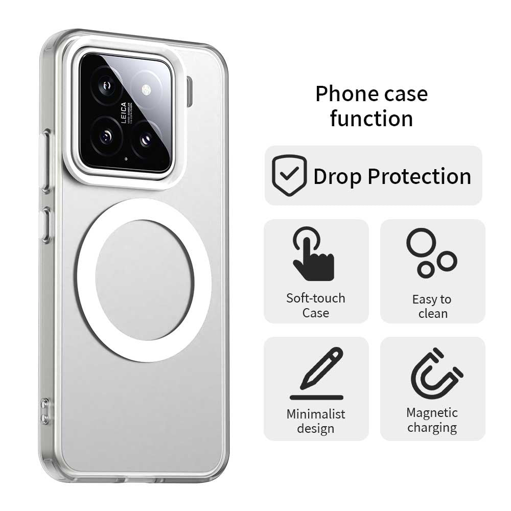 For Xiaomi 15 Magnetic Case PC+TPU+PET Anti-Drop Phone Cover