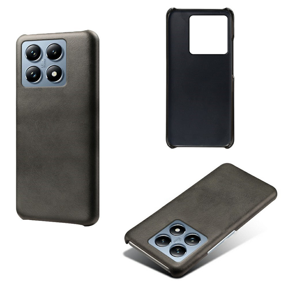 For Xiaomi 14T Pro Case Calf Texture PU Leather Hard PC Protective Phone Cover