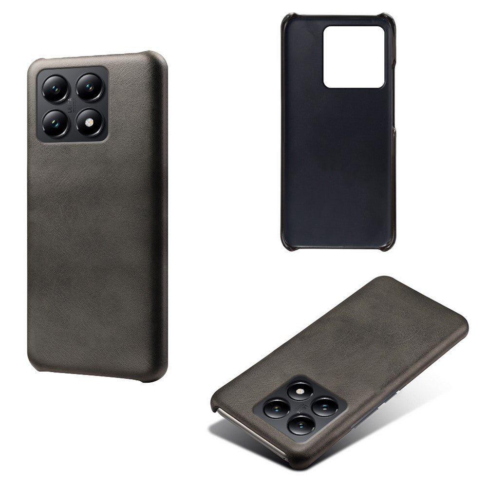 For Xiaomi 14T Case Calf Texture PU Leather Hard PC Protective Phone Cover