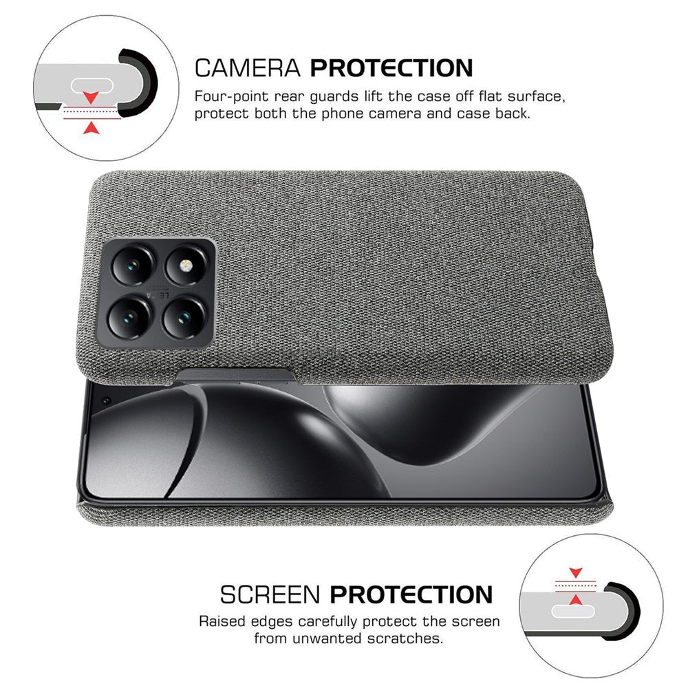 For Xiaomi 14T Phone Case Cloth Texture Anti-Scratch Protective PC Back Cover