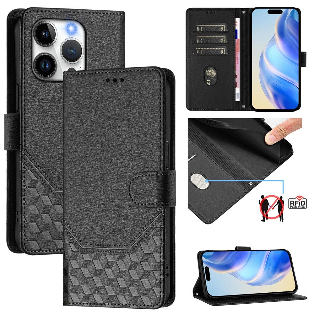 iPhone 15 Pro Lederhülle mit Riemen & RFID-Schutz