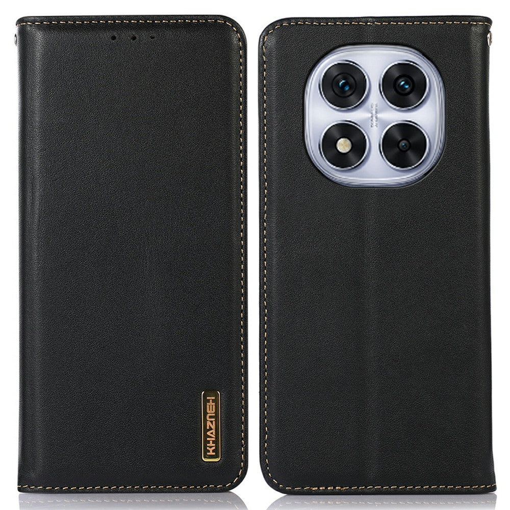KHAZNEH For Xiaomi Redmi Note 14 Pro 5G / Poco X7 5G Case Genuine Cow Leather Wallet Phone Cover Nappa Texture