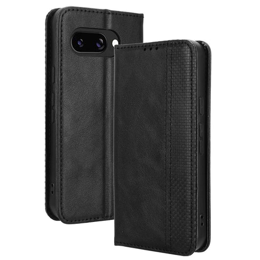 Pixel 9a Lederhülle – Mit Brieftaschenfunktion, Ständer & Retro-Textur