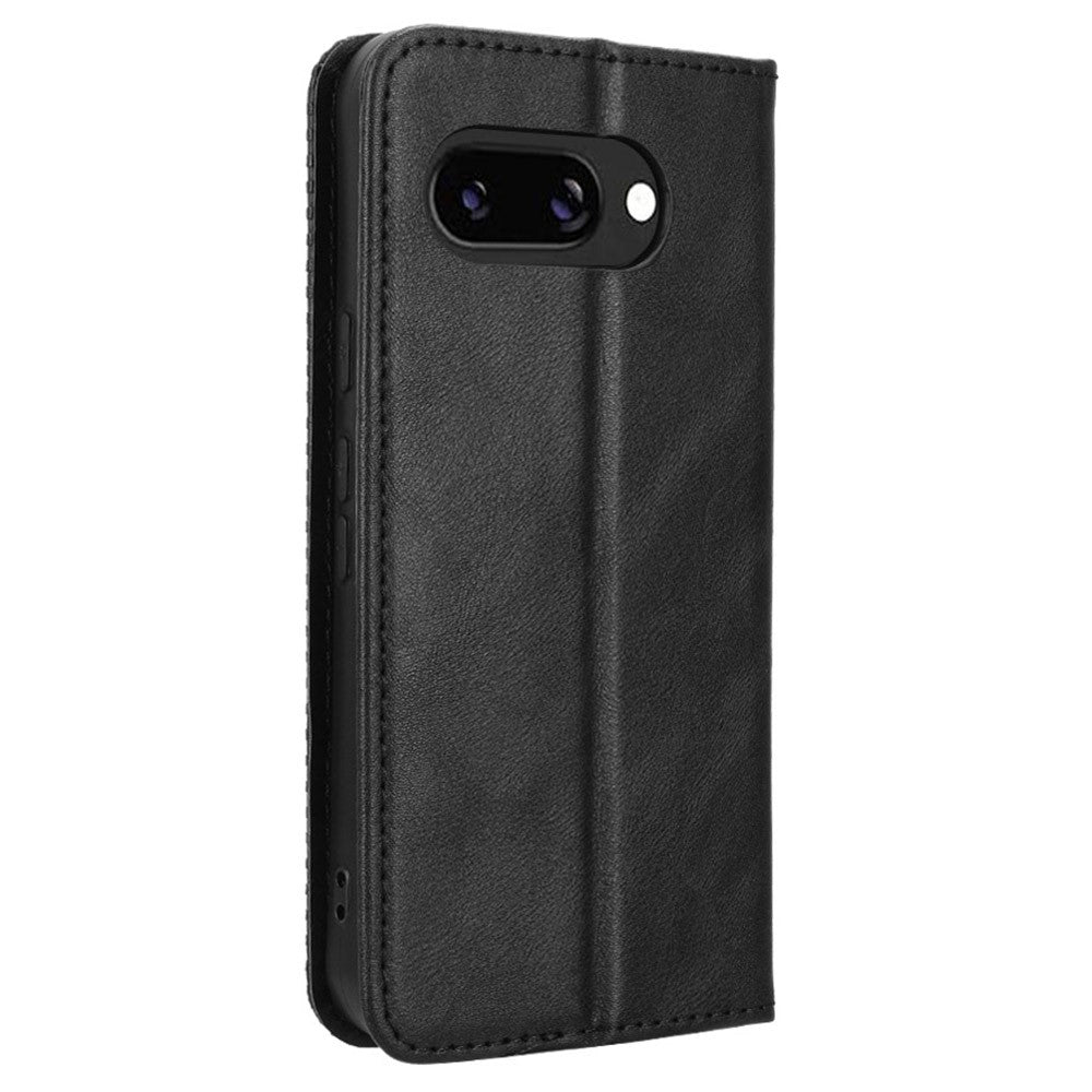 Pixel 9a Lederhülle – Mit Brieftaschenfunktion, Ständer & Retro-Textur