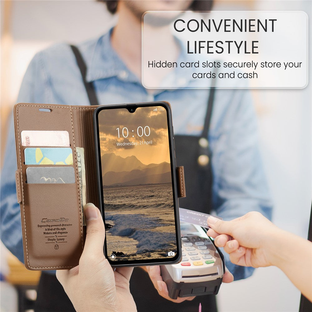 CASEME For Xiaomi Redmi 14C 4G Leather Case  023 RFID Blocking 3 Card Slot Mobile Cover