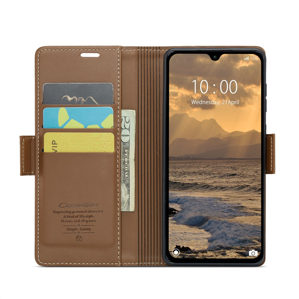 CASEME For Xiaomi Redmi 14C 4G Leather Case  023 RFID Blocking 3 Card Slot Mobile Cover