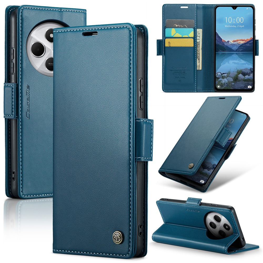CASEME For Xiaomi Redmi 14C 4G Leather Case  023 RFID Blocking 3 Card Slot Mobile Cover