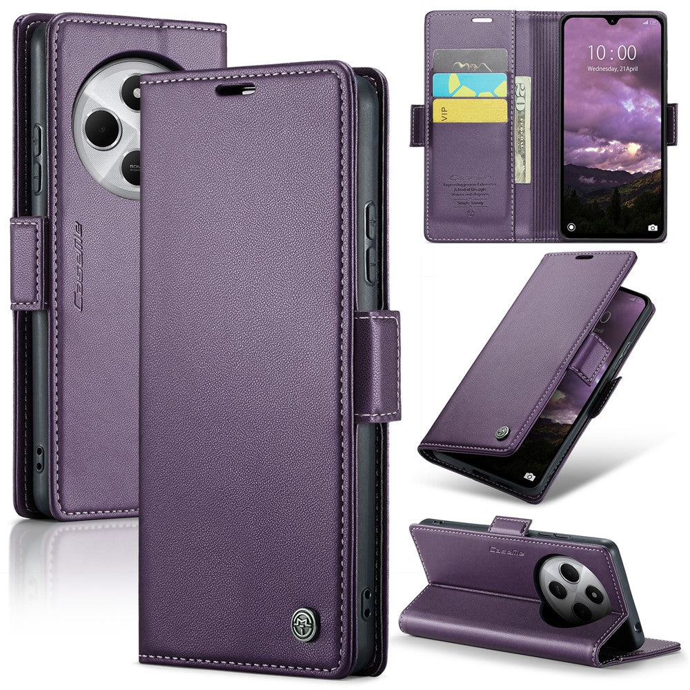 CASEME For Xiaomi Redmi 14C 4G Leather Case  023 RFID Blocking 3 Card Slot Mobile Cover