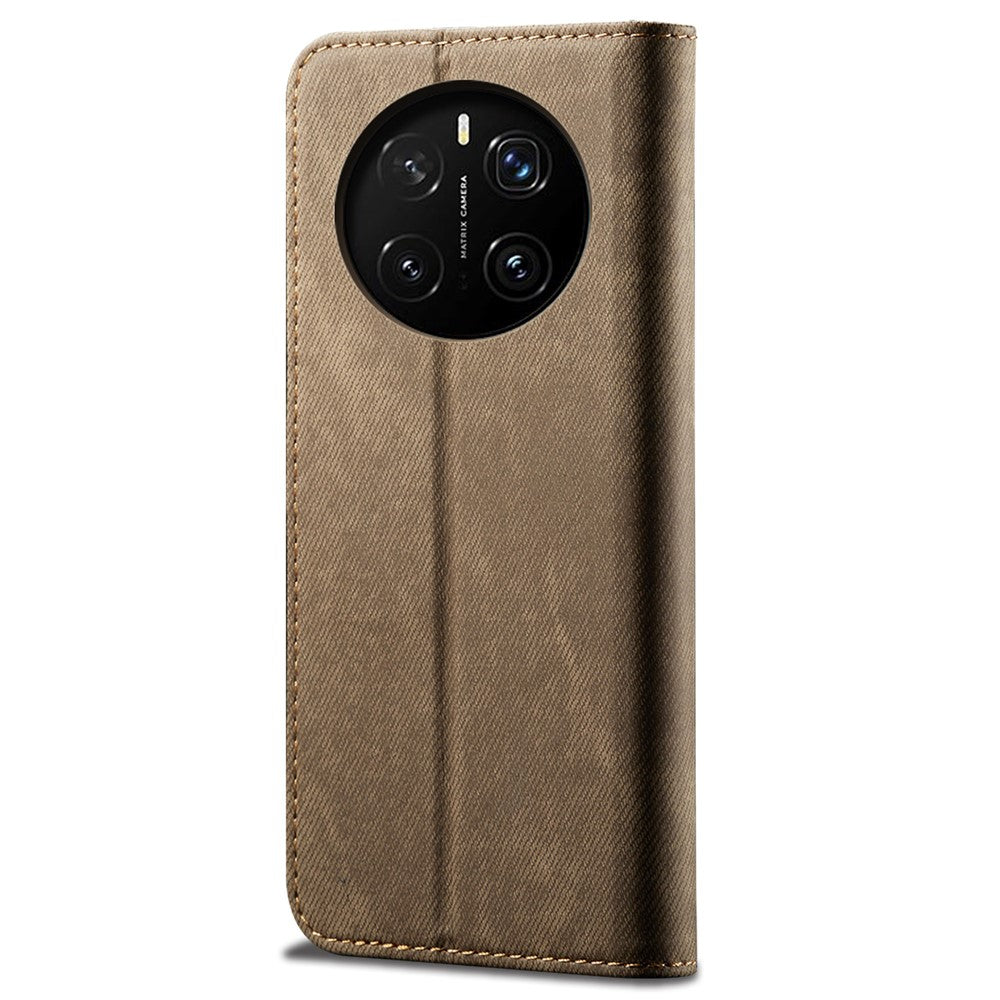 For Honor Magic7 Pro 5G Case Jeans Cloth Texture Anti-Scratch Leather Stand Phone Cover