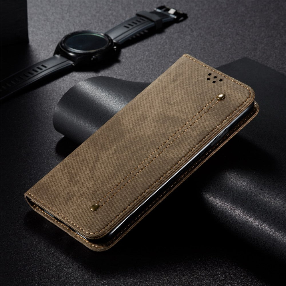 For Honor Magic7 Pro 5G Case Jeans Cloth Texture Anti-Scratch Leather Stand Phone Cover