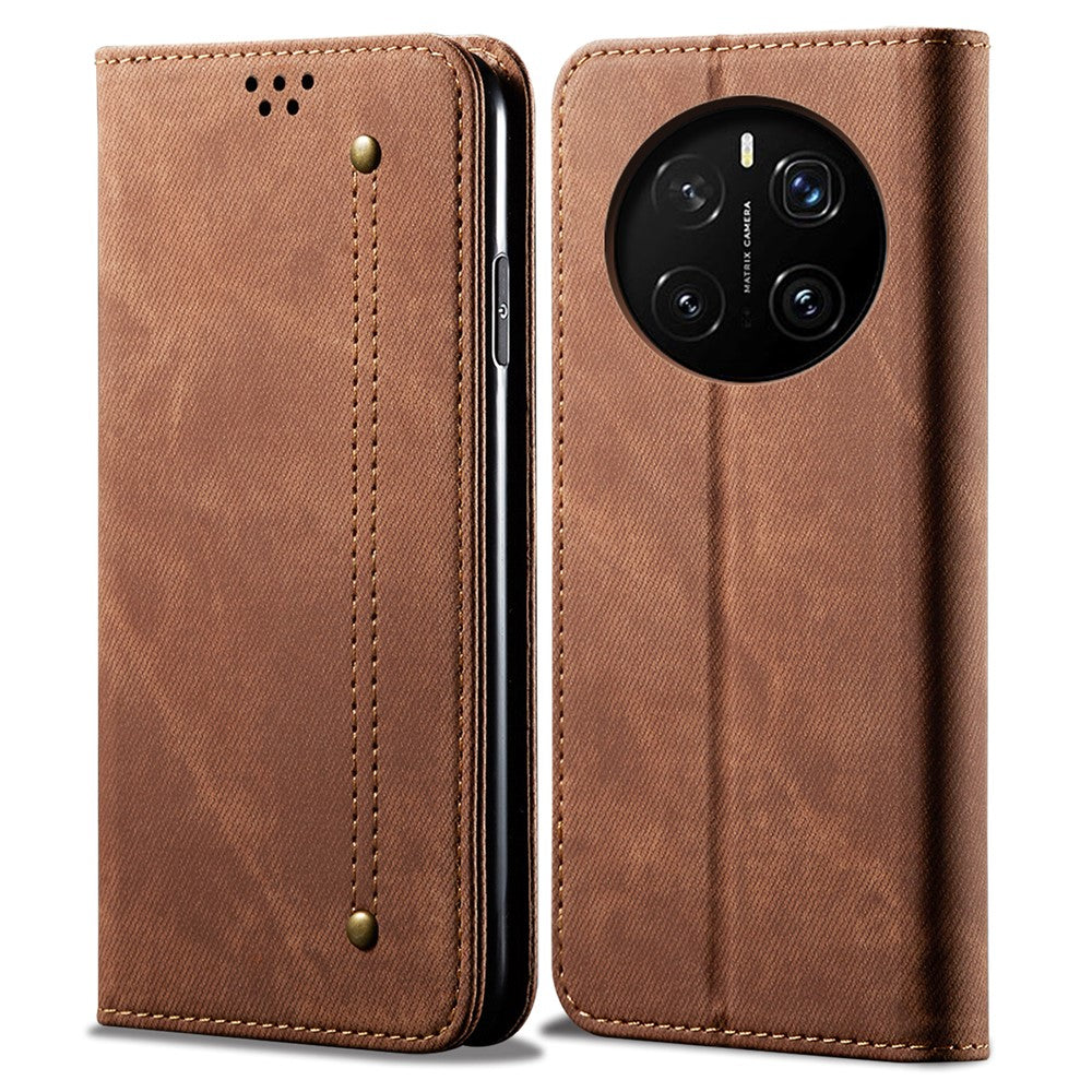 For Honor Magic7 5G Case Jeans Cloth Texture Anti-Scratch Leather Stand Phone Cover