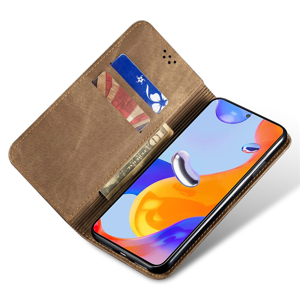 For Honor Magic7 5G Case Jeans Cloth Texture Anti-Scratch Leather Stand Phone Cover
