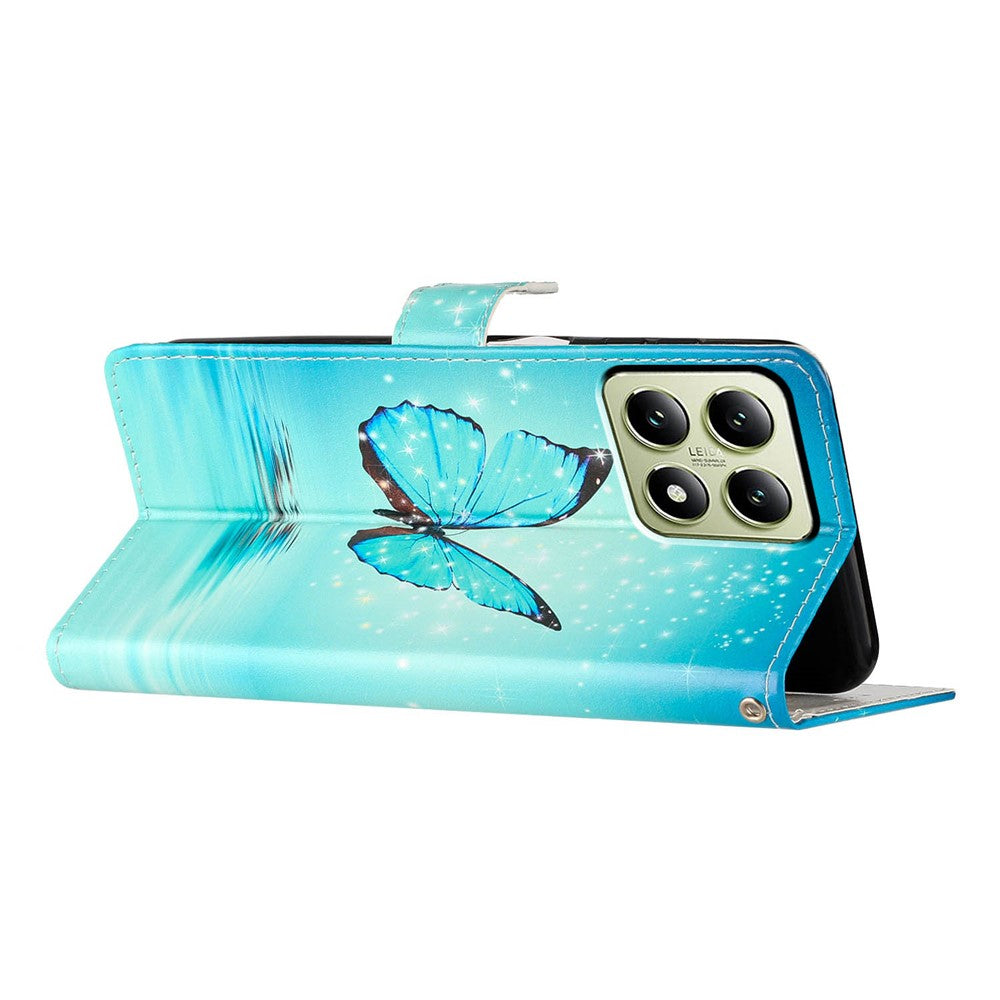 For Xiaomi 14T Wallet Case PU Leather Pattern Printing Stand Phone Cover with Strap