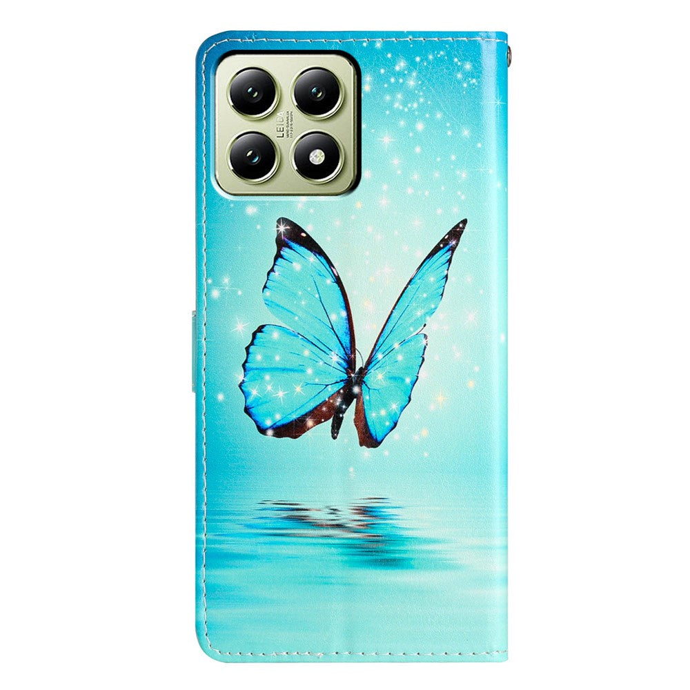 For Xiaomi 14T Wallet Case PU Leather Pattern Printing Stand Phone Cover with Strap