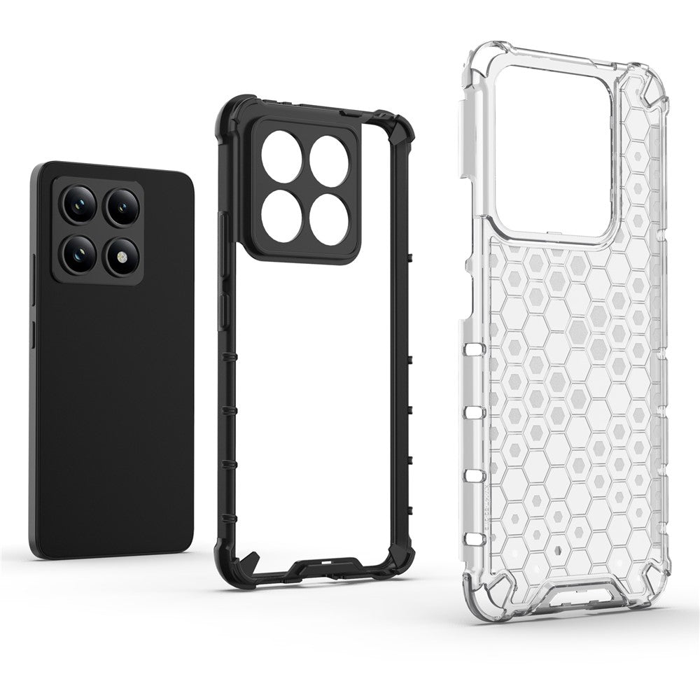 For Xiaomi 14T Case PC+TPU Phone Cover Honeycomb Shape