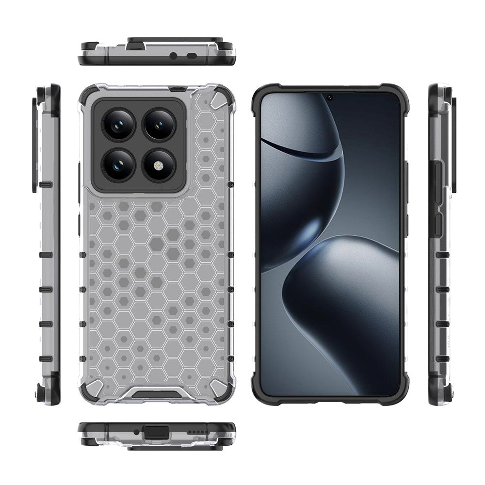 For Xiaomi 14T Pro Case PC+TPU Phone Cover Honeycomb Shape