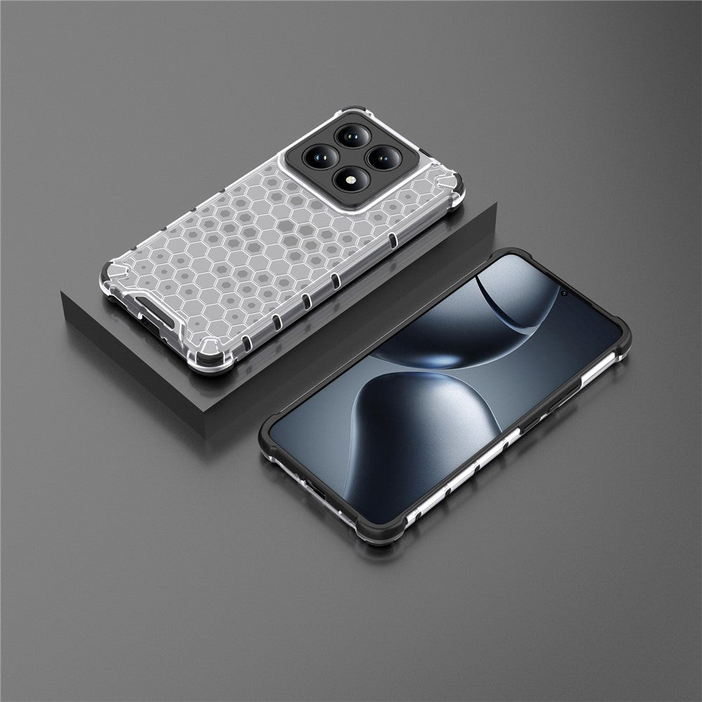 For Xiaomi 14T Pro Case PC+TPU Phone Cover Honeycomb Shape