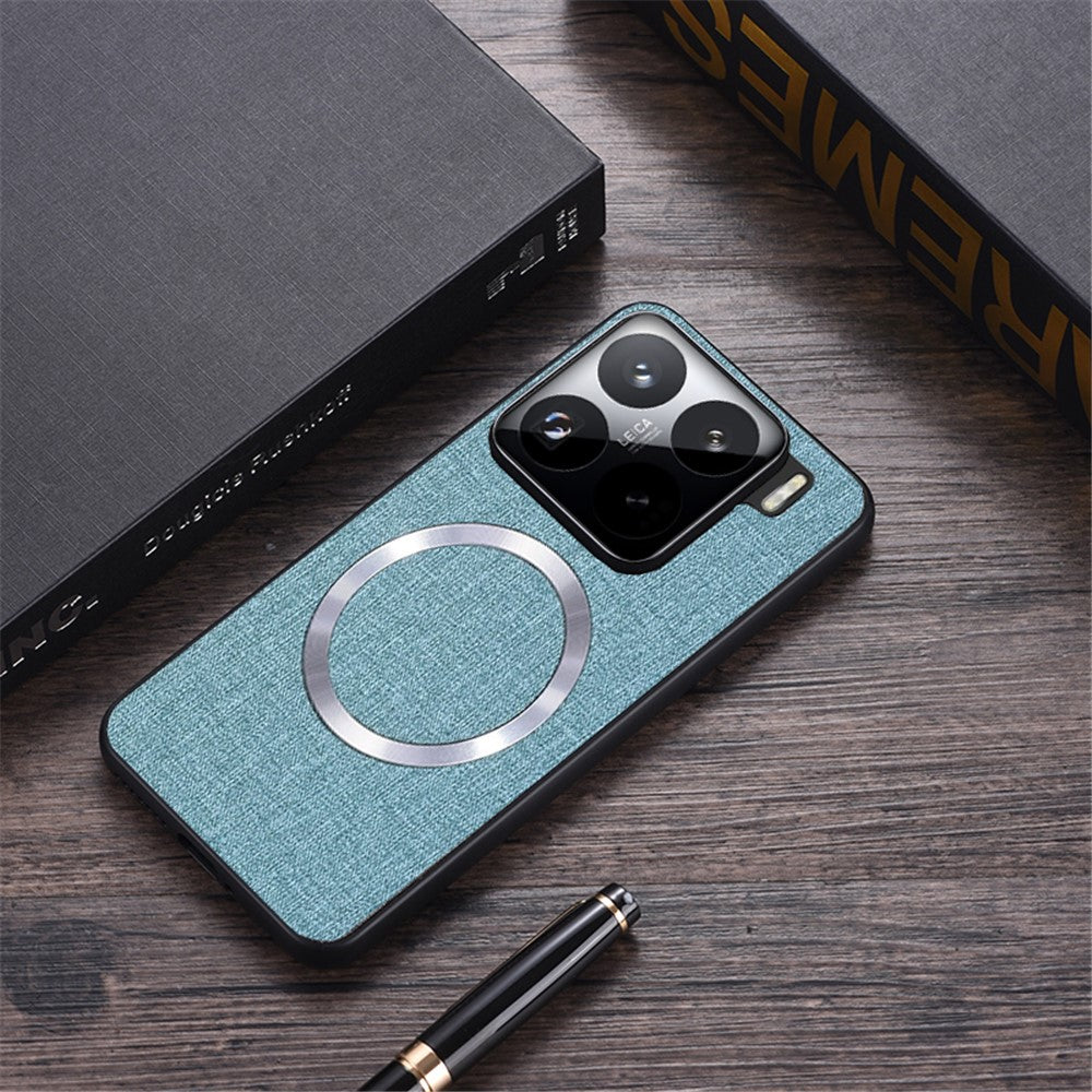 For Xiaomi 15 Pro Case Drop-Proof TPU+Cloth Back Phone Cover Magnetic Case