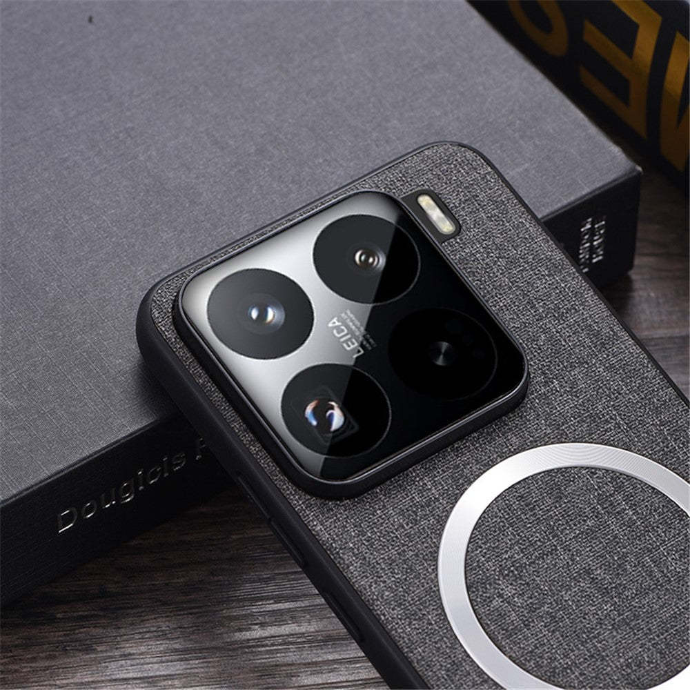 For Xiaomi 15 Pro Case Drop-Proof TPU+Cloth Back Phone Cover Magnetic Case