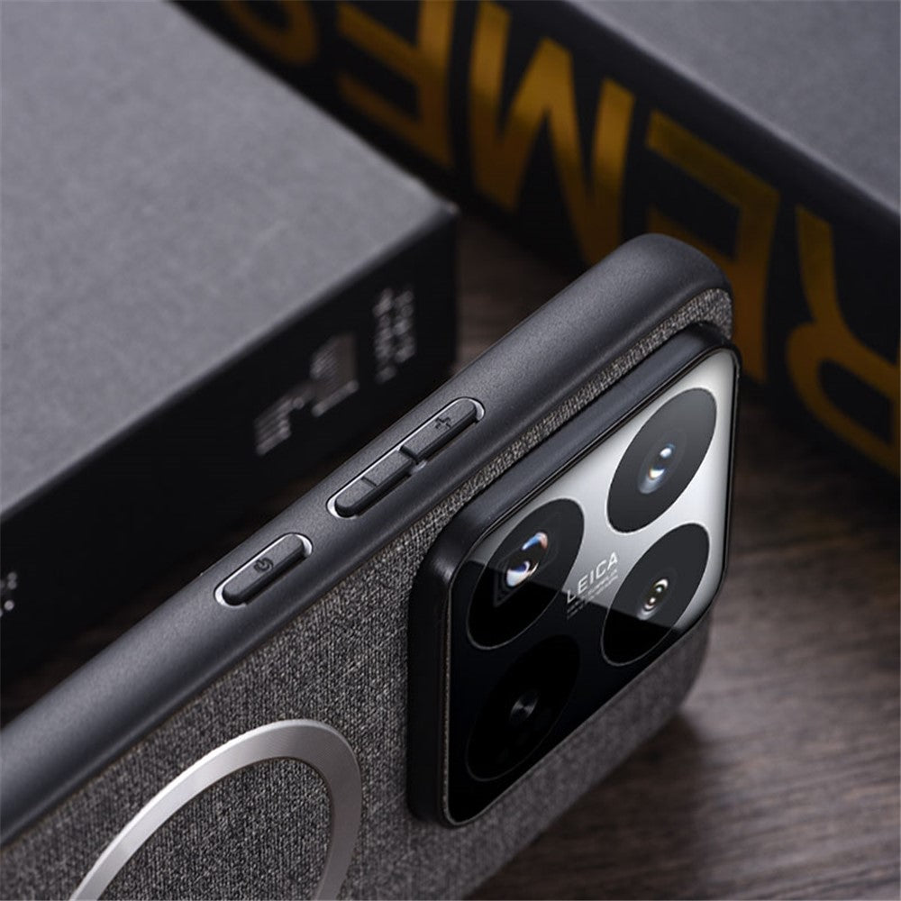 For Xiaomi 15 Pro Case Drop-Proof TPU+Cloth Back Phone Cover Magnetic Case