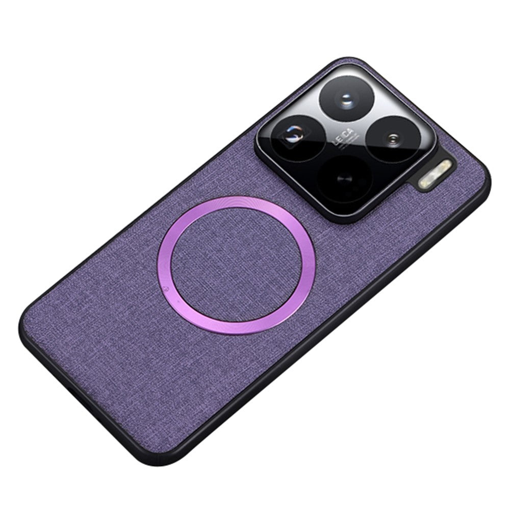 For Xiaomi 15 Pro Case Drop-Proof TPU+Cloth Back Phone Cover Magnetic Case