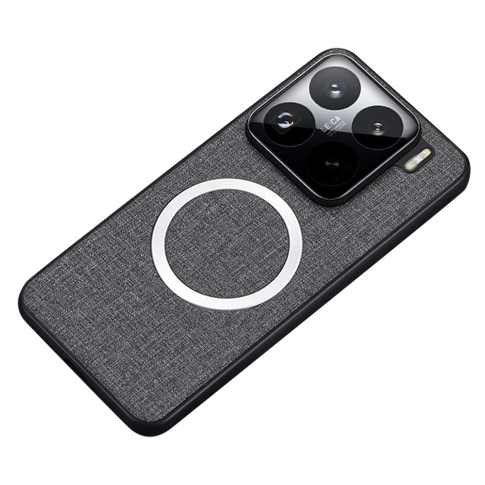 For Xiaomi 15 Pro Case Drop-Proof TPU+Cloth Back Phone Cover Magnetic Case