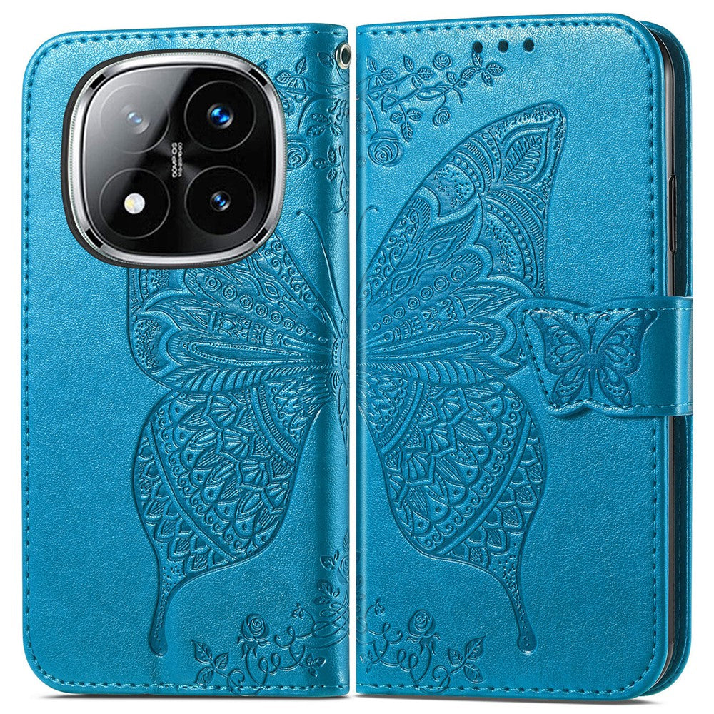 For Xiaomi Redmi Note 14 Pro+ 5G Case PU Leather Wallet Phone Cover Butterfly Pattern