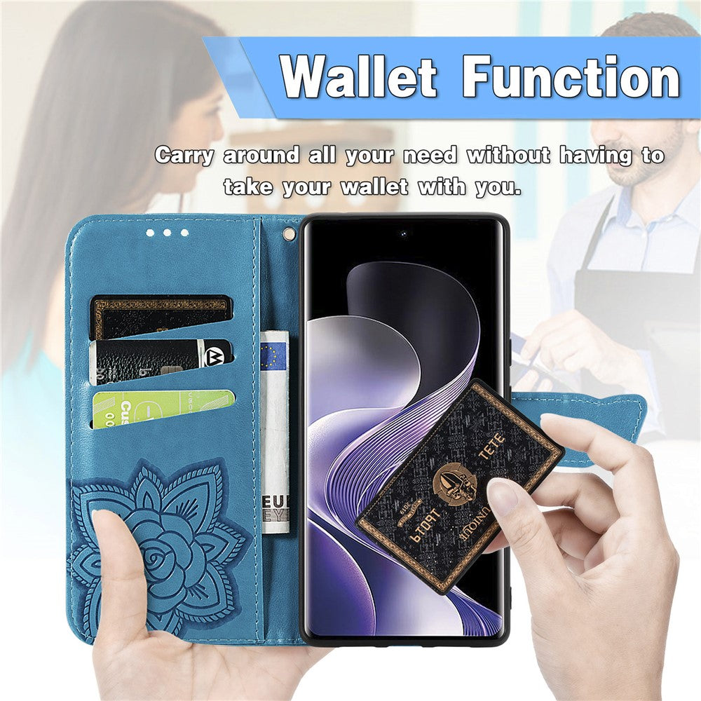 For Xiaomi Redmi Note 14 Pro+ 5G Case PU Leather Wallet Phone Cover Butterfly Pattern