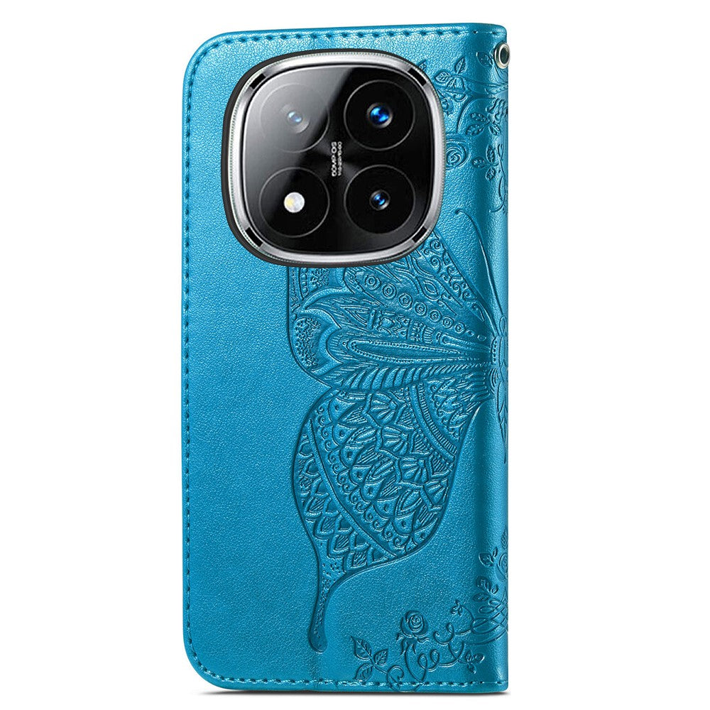 For Xiaomi Redmi Note 14 Pro+ 5G Case PU Leather Wallet Phone Cover Butterfly Pattern
