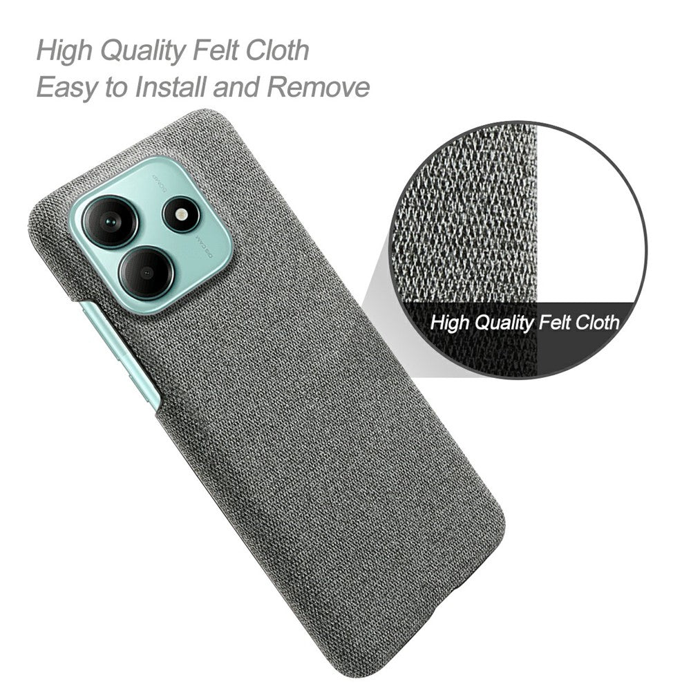 For Xiaomi Redmi Note 14 5G Phone Case Cloth Texture Anti-Scratch Protective PC Back Cover