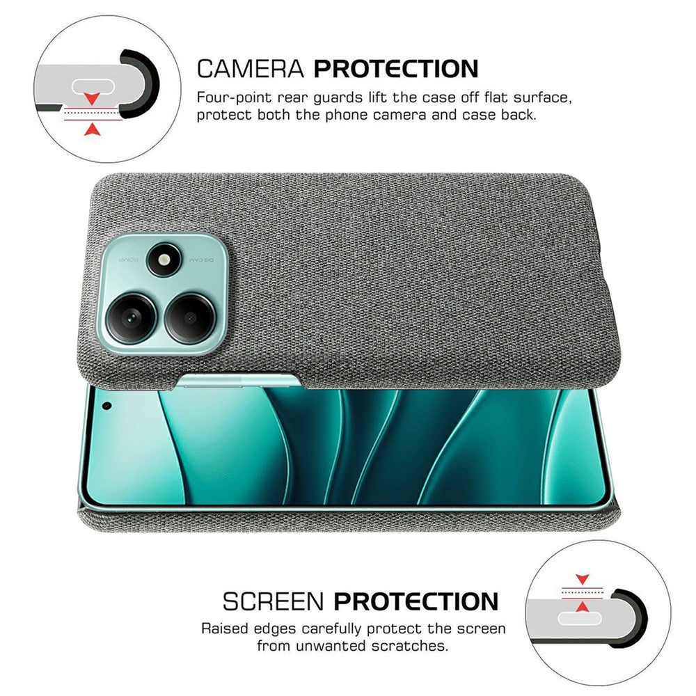 For Xiaomi Redmi Note 14 5G Phone Case Cloth Texture Anti-Scratch Protective PC Back Cover