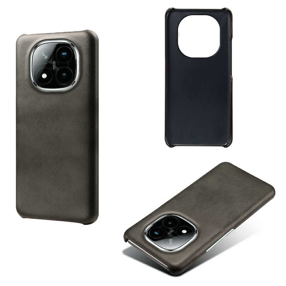 For Xiaomi Redmi Note 14 Pro+ 5G Case Calf Texture PU Leather Hard PC Protective Phone Cover