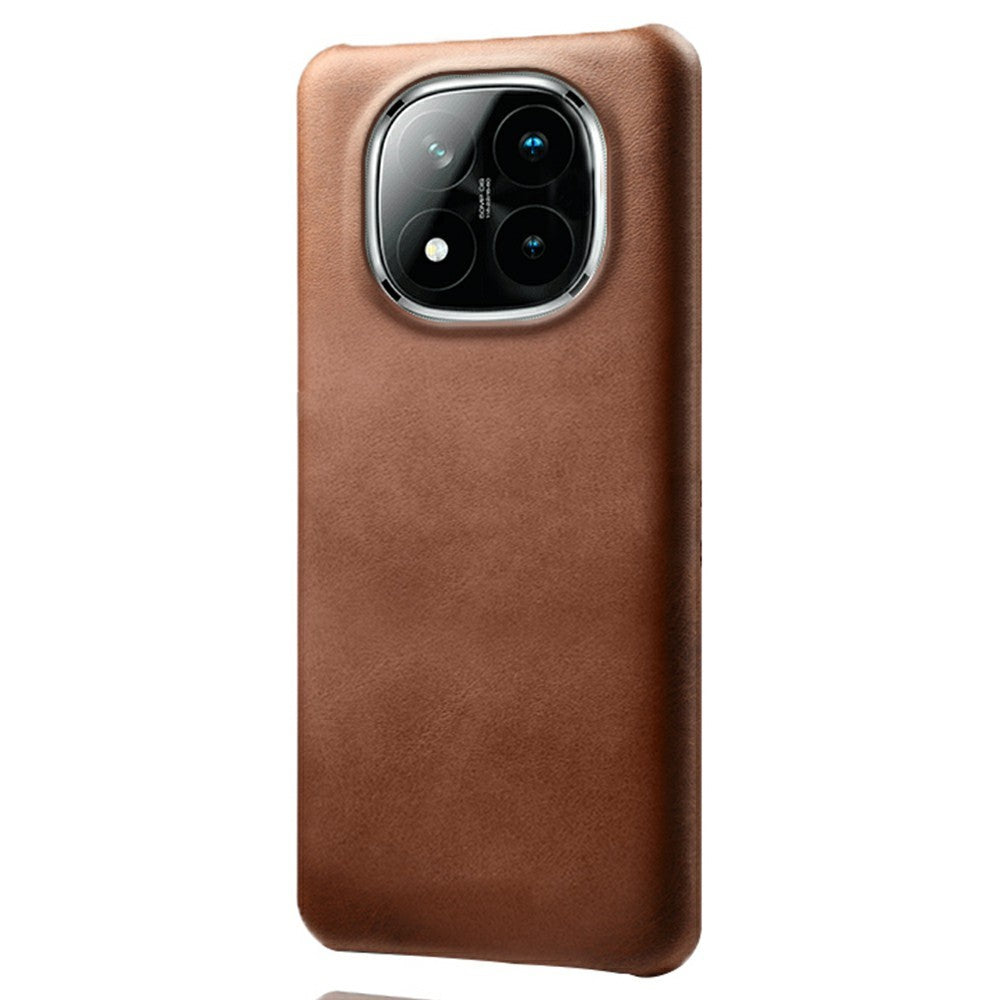 For Xiaomi Redmi Note 14 Pro+ 5G Case Calf Texture PU Leather Hard PC Protective Phone Cover