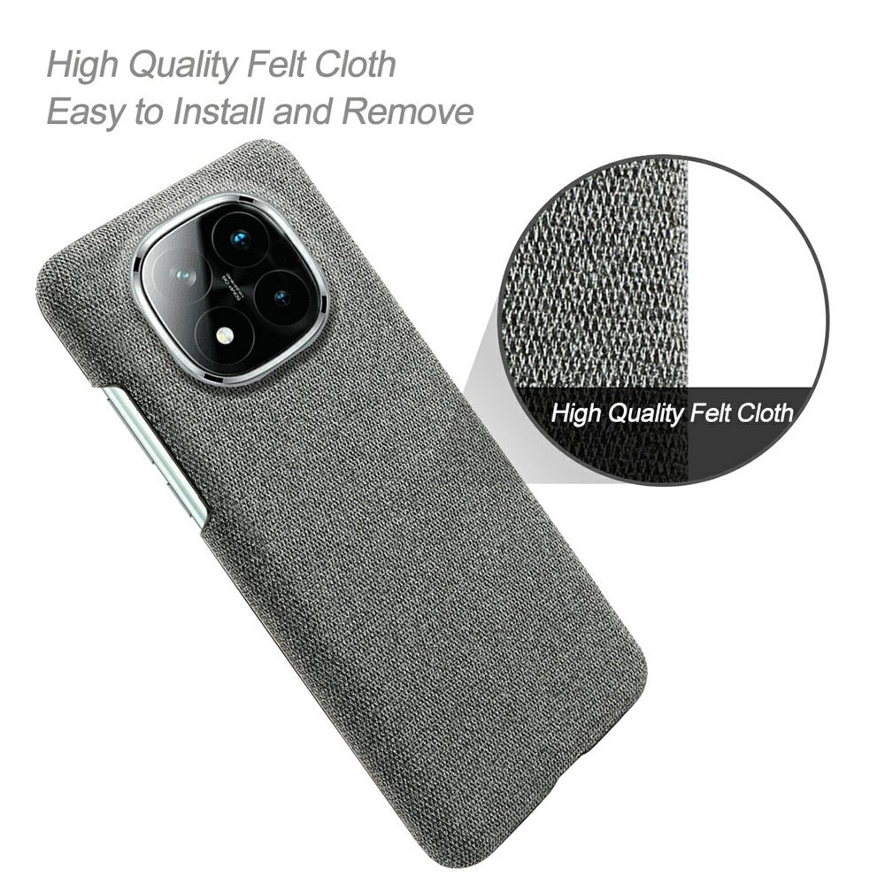 For Xiaomi Redmi Note 14 Pro+ 5G Phone Case Cloth Texture Anti-Scratch Protective PC Back Cover