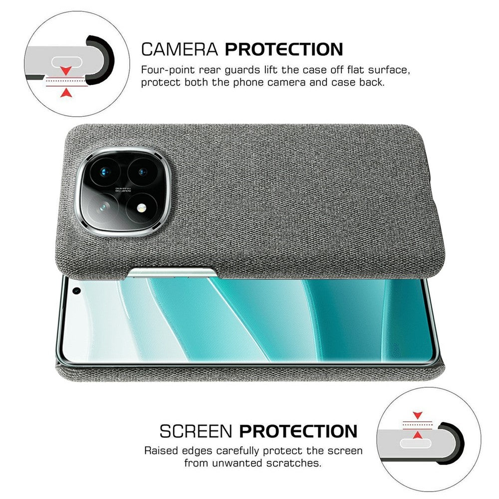 For Xiaomi Redmi Note 14 Pro+ 5G Phone Case Cloth Texture Anti-Scratch Protective PC Back Cover