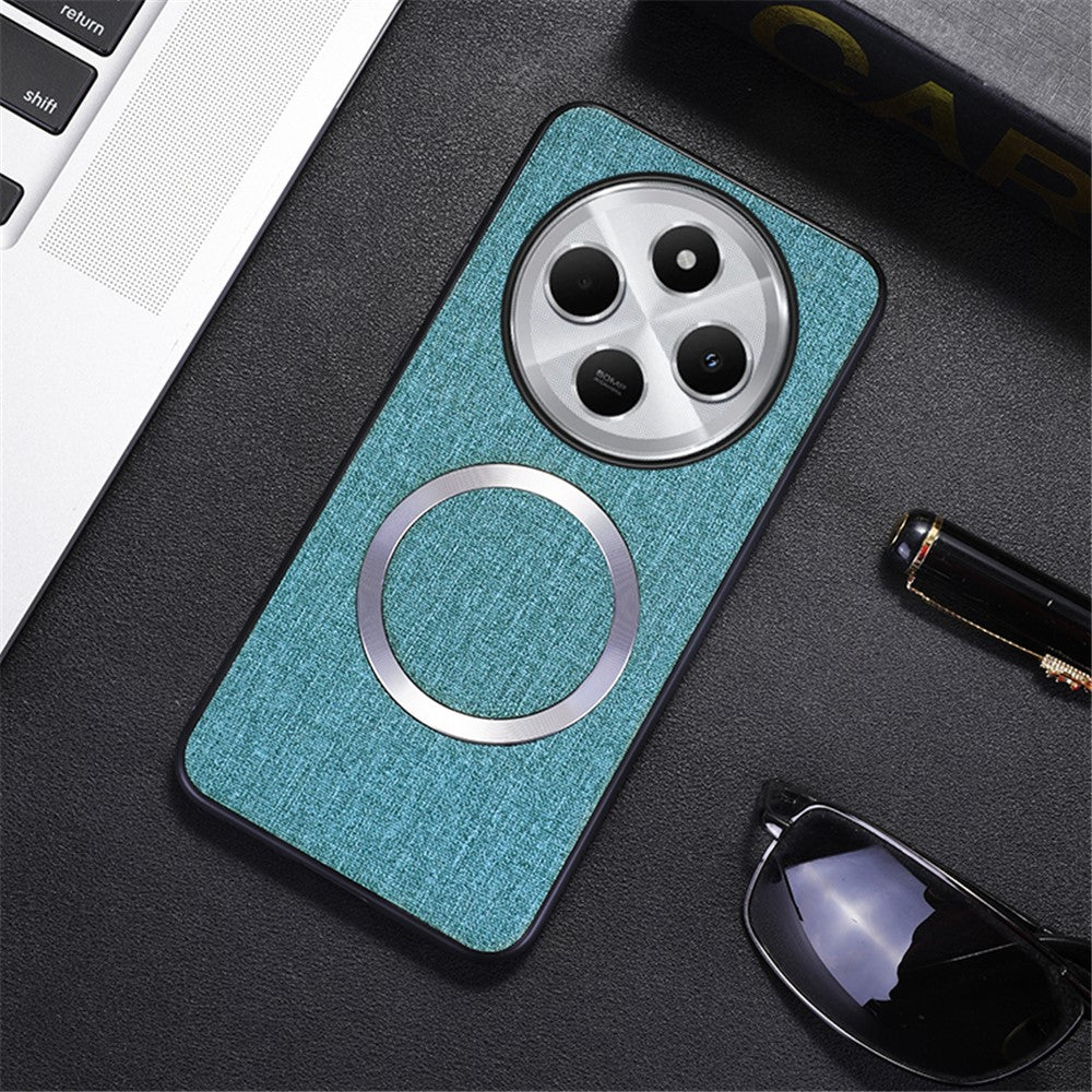 Magnetic Phone Case For Xiaomi Redmi 14C 4G / 14R 5G / Poco C75 4G Drop-Proof TPU+Cloth Back Cover