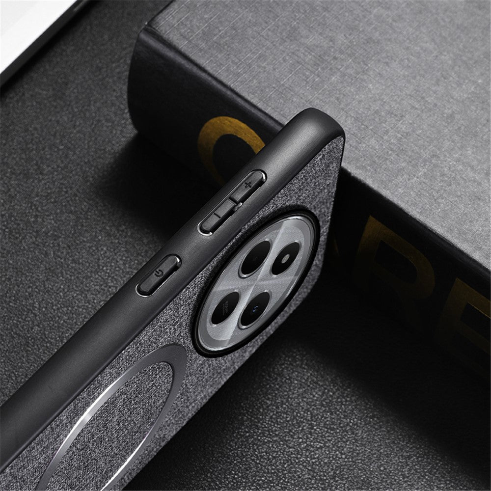 Magnetic Phone Case For Xiaomi Redmi 14C 4G / 14R 5G / Poco C75 4G Drop-Proof TPU+Cloth Back Cover
