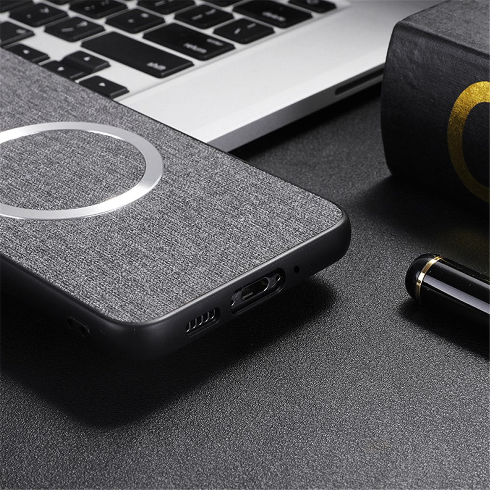 Magnetic Phone Case For Xiaomi Redmi 14C 4G / 14R 5G / Poco C75 4G Drop-Proof TPU+Cloth Back Cover