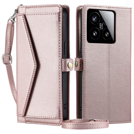Xiaomi 15 Handyhülle – Ledertasche, Brieftaschenständer, mit Riemen