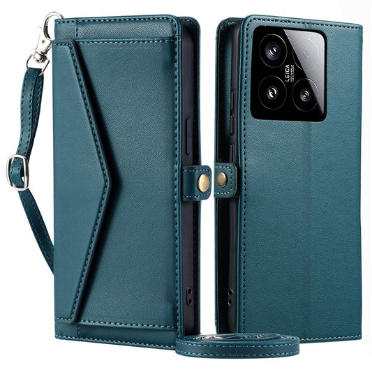 Xiaomi 15 Handyhülle – Ledertasche, Brieftaschenständer, mit Riemen