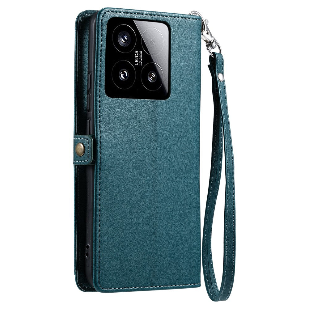 For Xiaomi 15 Leather Case Wallet Stand Phone Cover with Straps