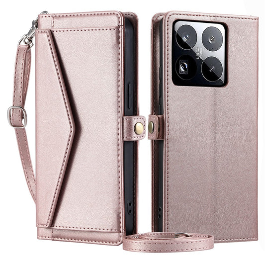 Xiaomi 15 Pro Handyhülle – Ledertasche, Brieftaschenständer, mit Riemen