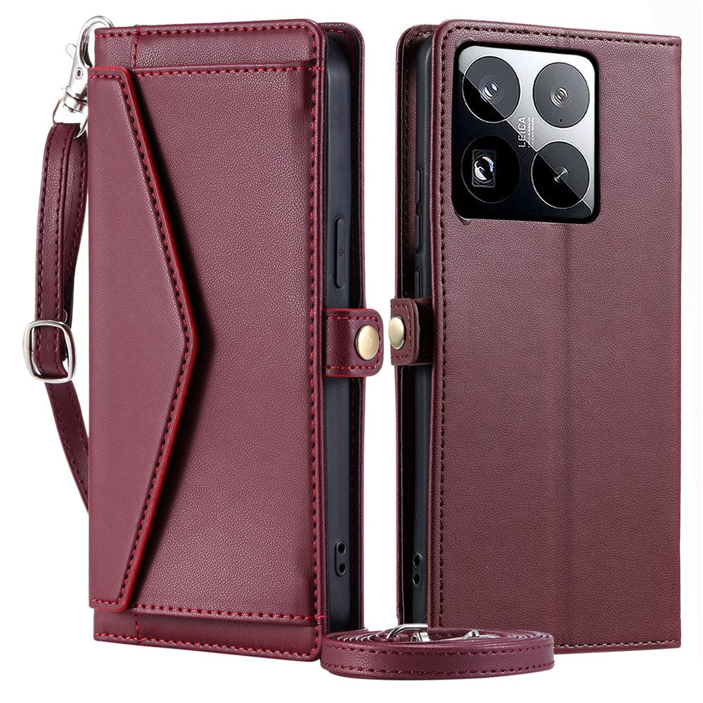 For Xiaomi 15 Pro Leather Case Wallet Stand Phone Cover with Straps