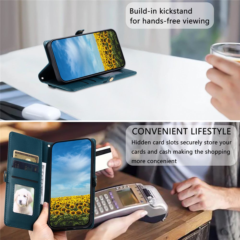 For Xiaomi 15 Pro Leather Case Wallet Stand Phone Cover with Straps