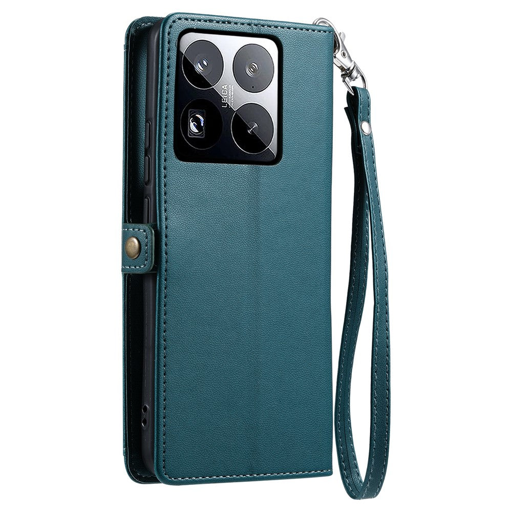 For Xiaomi 15 Pro Leather Case Wallet Stand Phone Cover with Straps